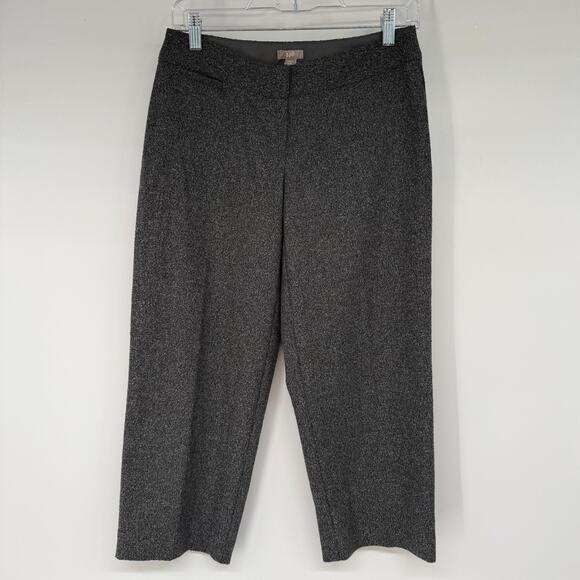 NWT J.Jill Tweed Wool Blend Crop Pants Womens 2P Charcoal Gray Office - Picture 1 of 8